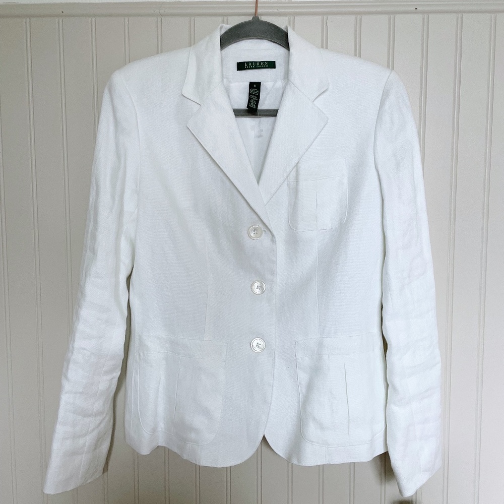 White Linen Brand New Ralph Lauren Blazer for Women